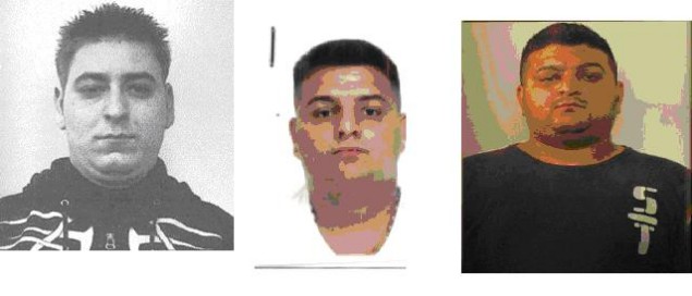 Da sinistra: Nica, il latitante arrestato, il capo della banda Razvan e il terzo complice, Aramis