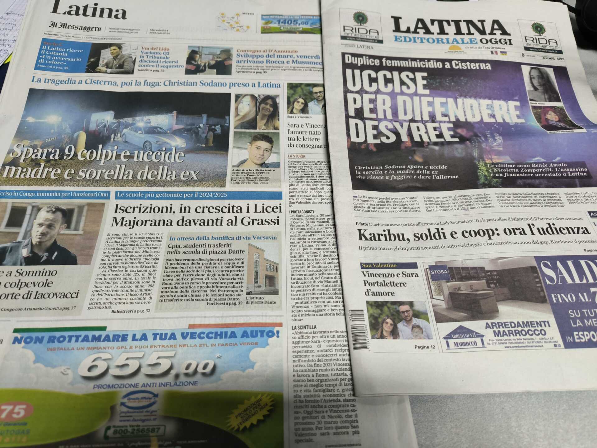 I quotidiani di Latina in un click – 14 febbraio 2023 – Luna Notizie –  Notizie di Latina